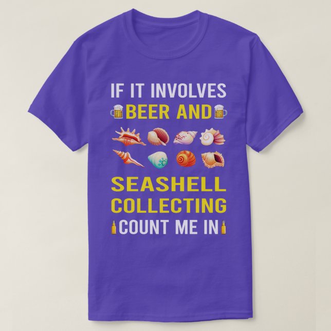 T-shirt Bière Et Coquillages Collecte Coquillages Coquille (Design devant)