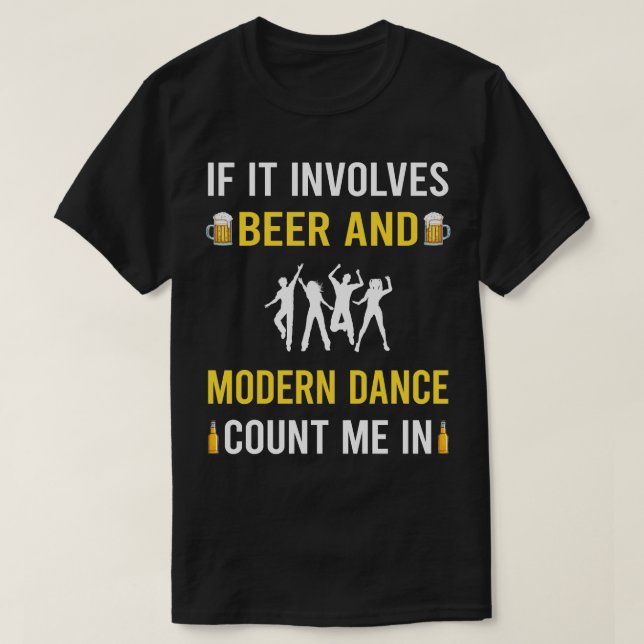 T-shirt Bière Et Danse Moderne Danse (Design devant)