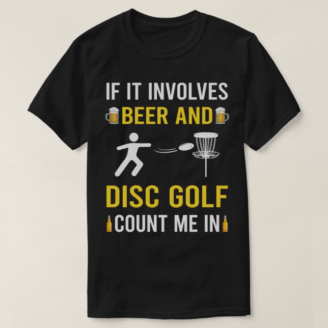 T-shirt Bière Et Disque Golf (Design devant)