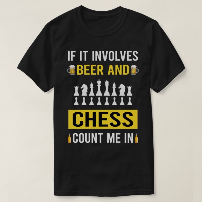 T-shirt Bière Et Échecs (Design devant)