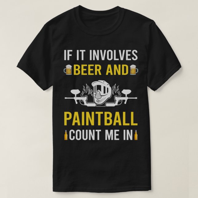 T-shirt Bière Et Paintball (Design devant)