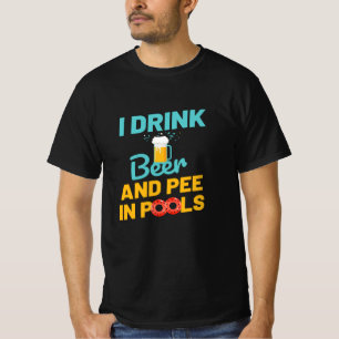 T-shirt Bière Et Pee Dans Les Piscines Piscine