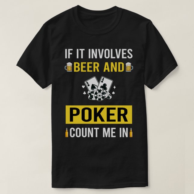 T-shirt Bière Et Poker (Design devant)