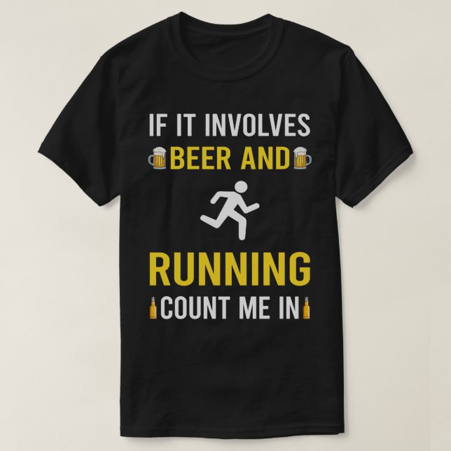 T-shirt Bière Et Runner Run Runner (Design devant)