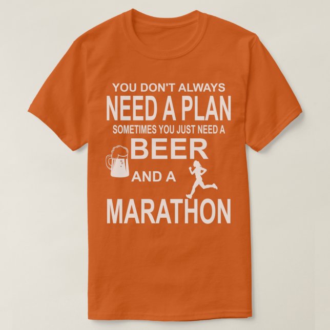 T-shirt Bière et un Marathon courir Jogging Run (Design devant)