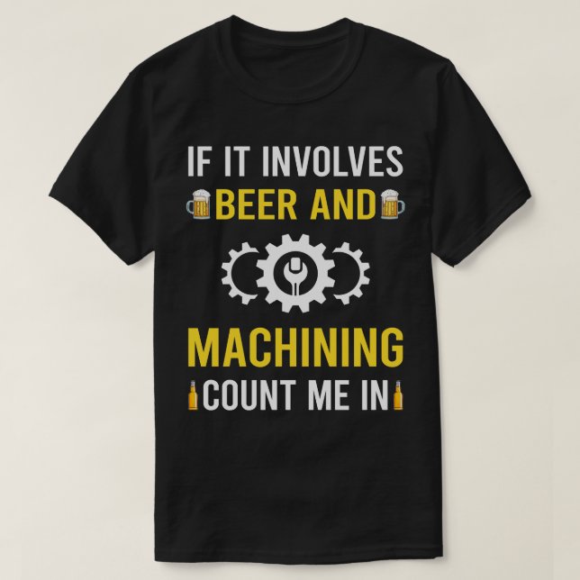 T-shirt Bière Et Usinage (Design devant)