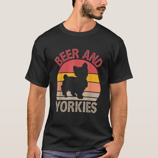 T-shirt Bière et Yorkies Yorkshire Terrier Amoureux des ch (Devant)