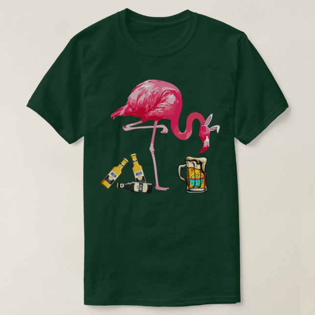T-shirt Bière Flamant rose de Pâques Costume de boisson (Design devant)