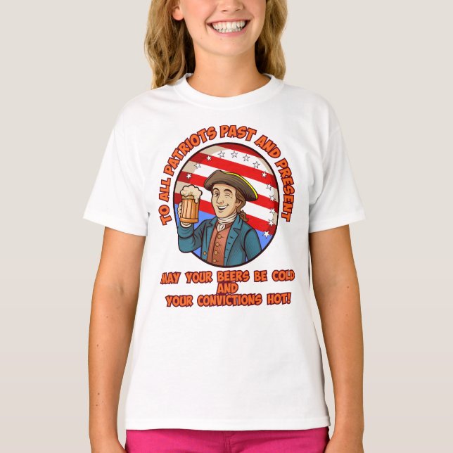 T-shirt Bière froide le 4 juillet (Devant)