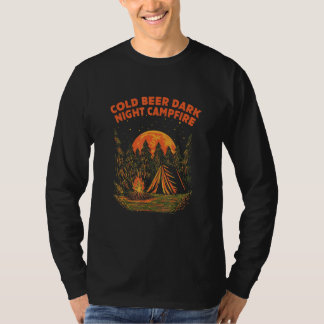 T-shirt Bière froide nuit noire camping buvant campeur boi