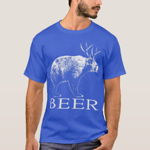 T-shirt Bière Funny Cross Bear Plus Cerf est égal Bière Dr