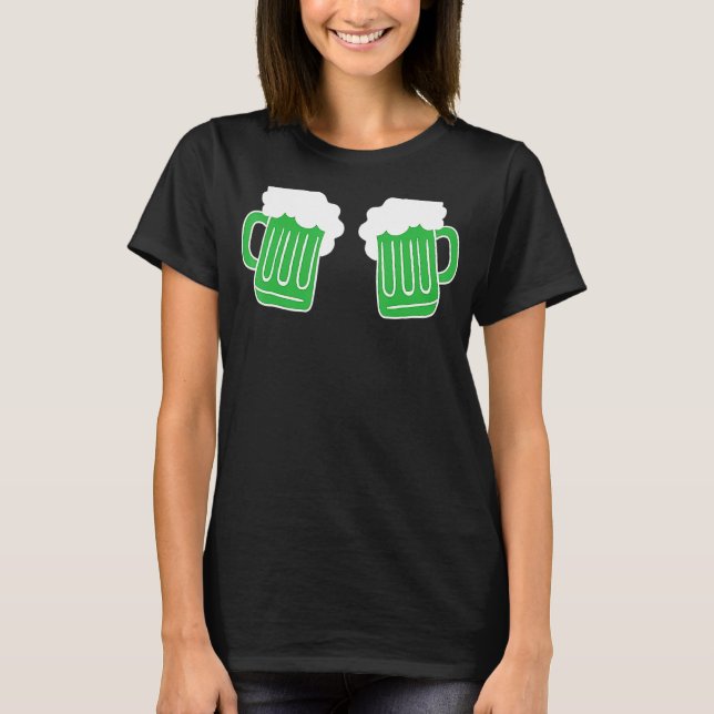 T-shirt Bière graphique de la Saint Patrick Boire verte (Devant)