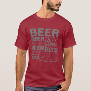 T-shirt BIÈRE ! Gris de Multi-Texte