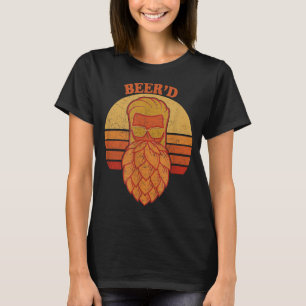 T-shirt Bière - Hops Beard - Beer Garden Retro Sunset