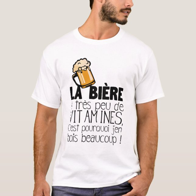 T-shirt biere humour alcool citation drole vitamine binouz (Devant)