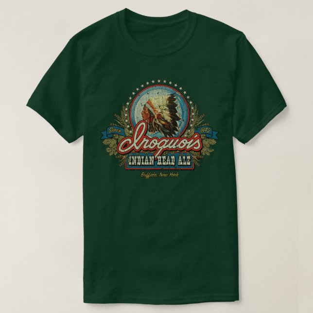 T-shirt Bière Iroquois Indianhead Ale 1842 (Design devant)