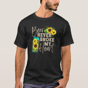 T-shirt Bière jamais brisé mon coeur tournesol Empreinte d
