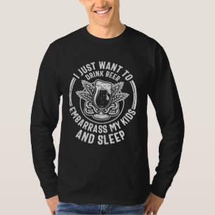T-shirt Bière Je veux juste boire de la bière embarrasser