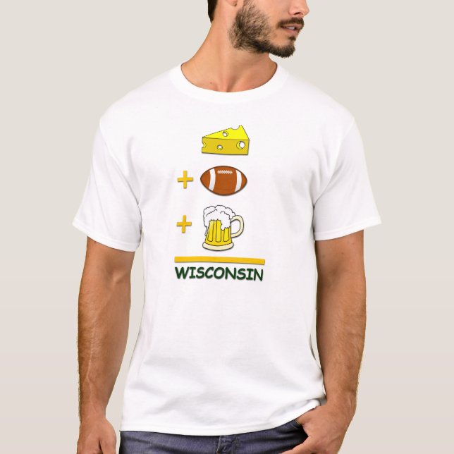 T-shirt Bière le Wisconsin du football de fromage (Devant)