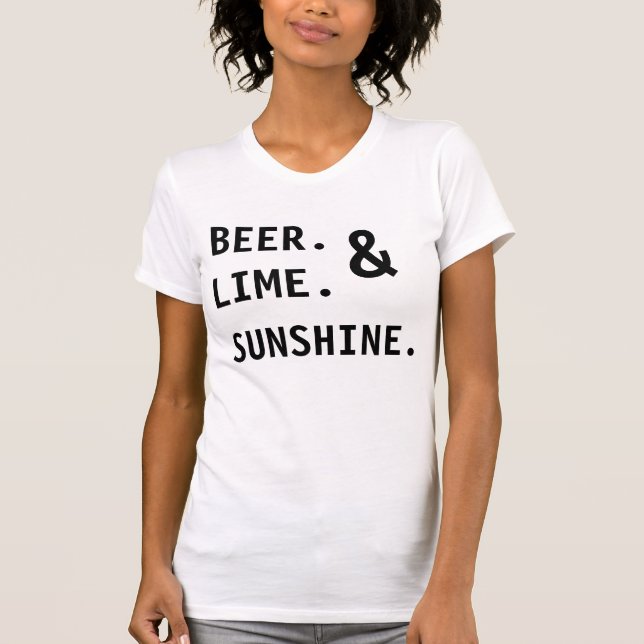 T-shirt Bière. Lime. Soleil. (Devant)