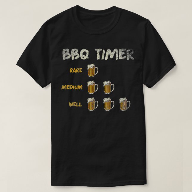 T-shirt Bière Lover Viande Chef Grill Barbecue Drunk (Design devant)