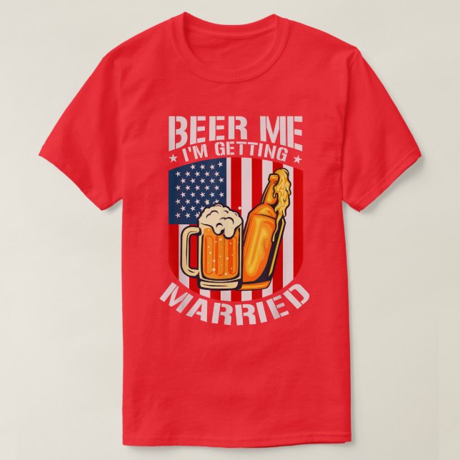 T-shirt Bière moi je me marie mariée mariée mariée mariée  (Design devant)