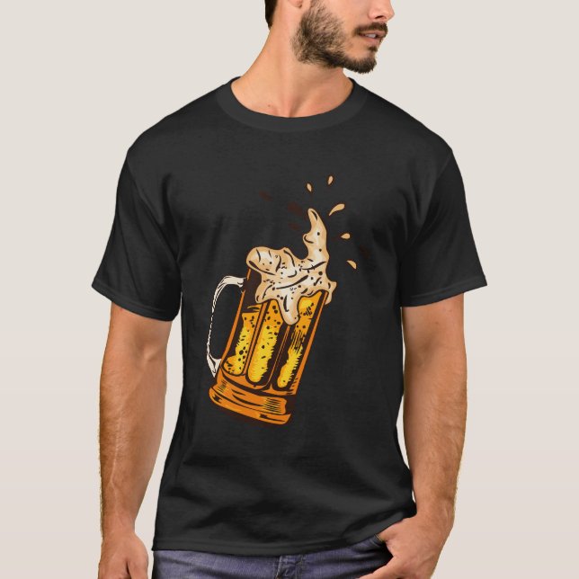 T-shirt biere mousse binouse chope alcool 1710_B (Devant)