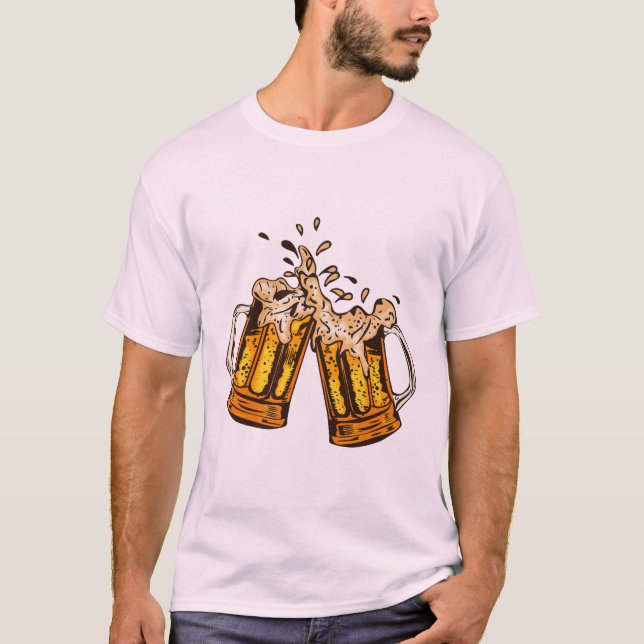 T-shirt biere mousse binouse chope verre alcool 171023_B (Devant)