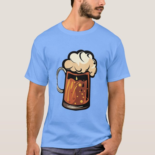T-shirt biere mousse chope binouse alcool verre 181 (Devant)