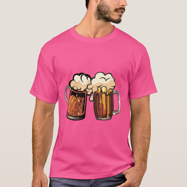 T-shirt biere mousse chope binouze alcool verre 181 (Devant)