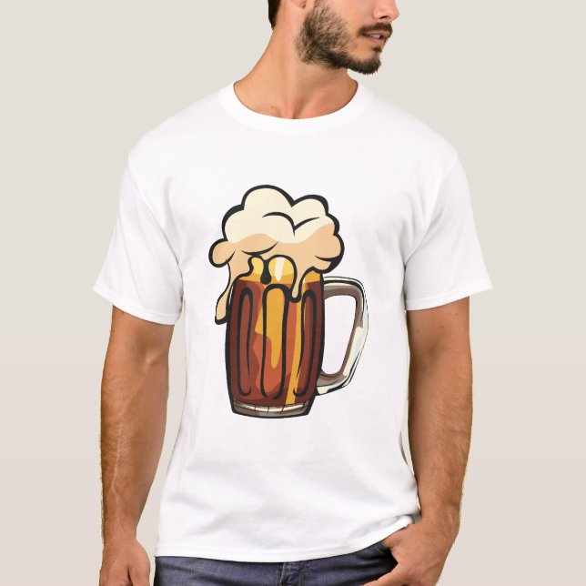 T-shirt biere mousse chope binouze alcool verre 1810_Z (Devant)