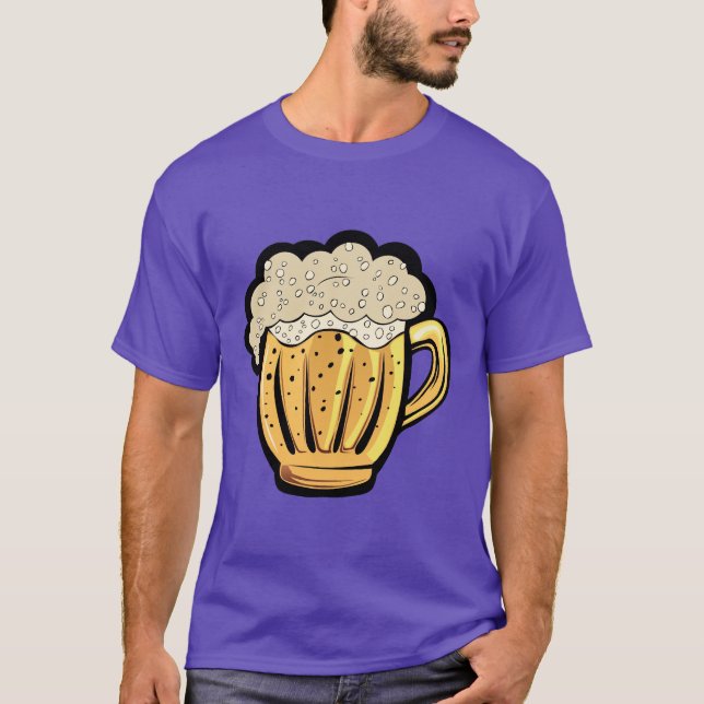 T-shirt biere mousse chope verre binouze alcool 310_I (Devant)