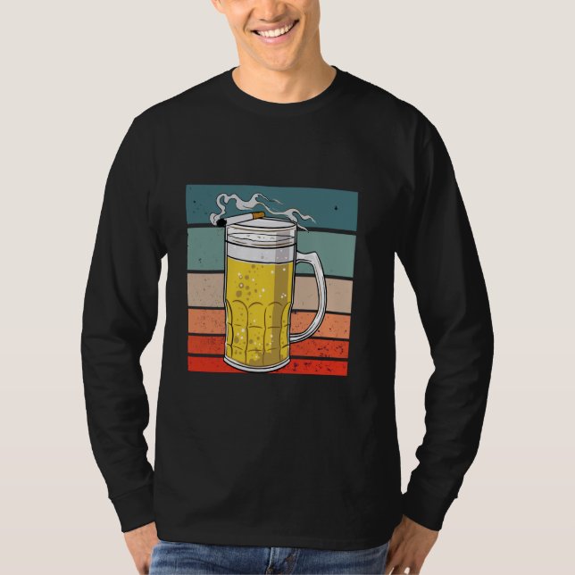 T-shirt Bière mug cigarette fumer alcool bar up (Devant)