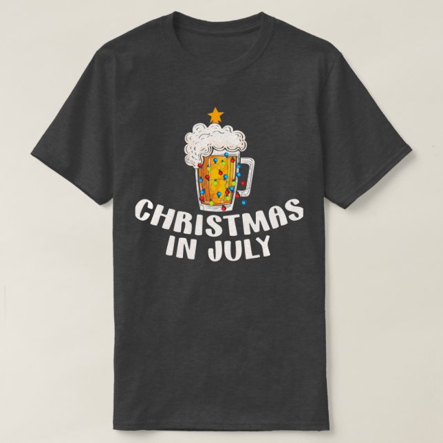 T-shirt Bière Noël Arbre été Noël Juillet (Design devant)
