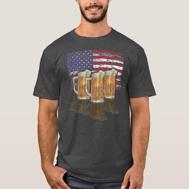 T-shirt Bière Patriotique 4 juillet Bière Américaine (Devant)