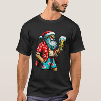 T-shirt Bière Père Noël Tropical Noël drôle en juillet Tee