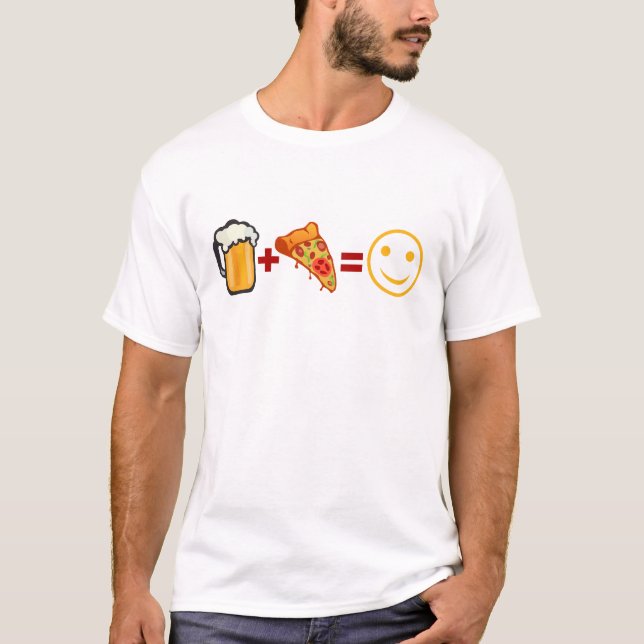 T-shirt biere pizza sourire smile humour alcool part bouff (Devant)