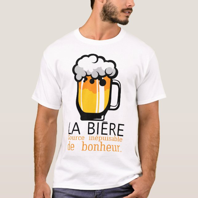 T-shirt biere source inepuisable bonheur humour citation a (Devant)