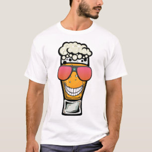 T-shirt biere_sourire_lunette_soleil_fun_alcool_mousse_bin
