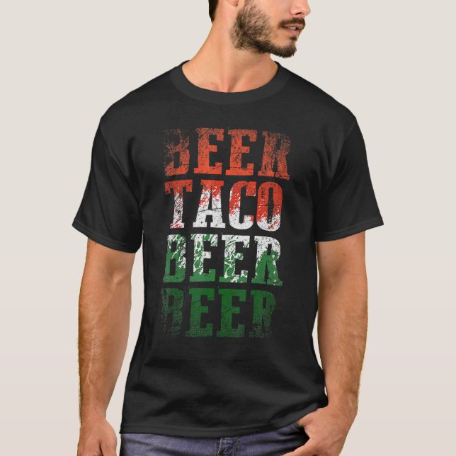 T-shirt Bière Taco Bière Cinco De Mayo (Devant)