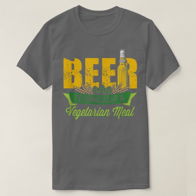 T-shirt Bière techniquement un repas végétarien (Design devant)