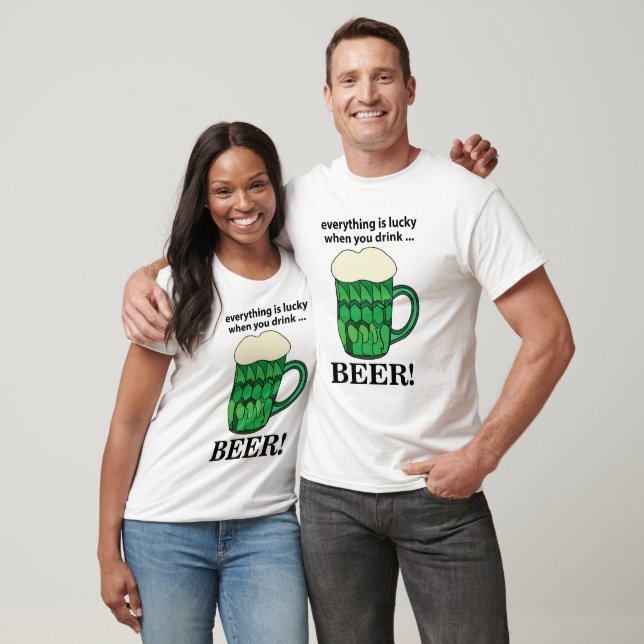 T-shirt Bière verte Lucky Jour de la Saint Patrick (Unisexe)