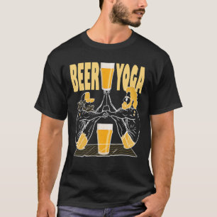 T-shirt BIÈRE YOGA, Épouses Sur Yoga Mat En Yoga Exercice
