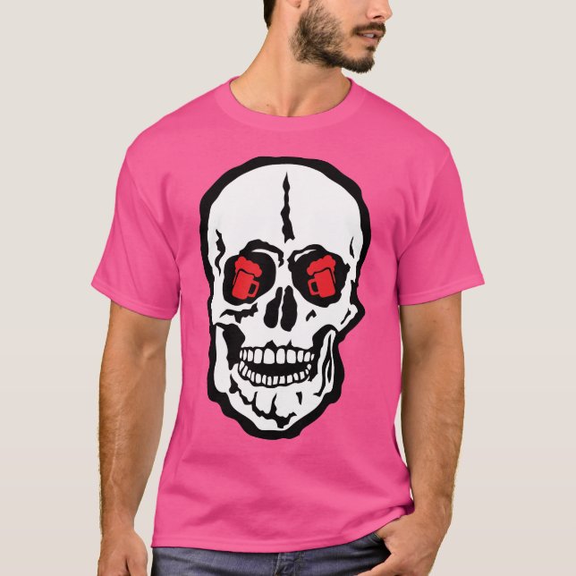 T-shirt biereminator 2 tete de mort crane skull squelette  (Devant)