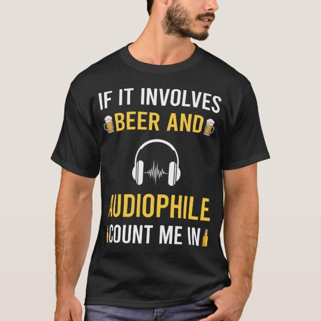 T-shirt Bières et audiophile (Devant)