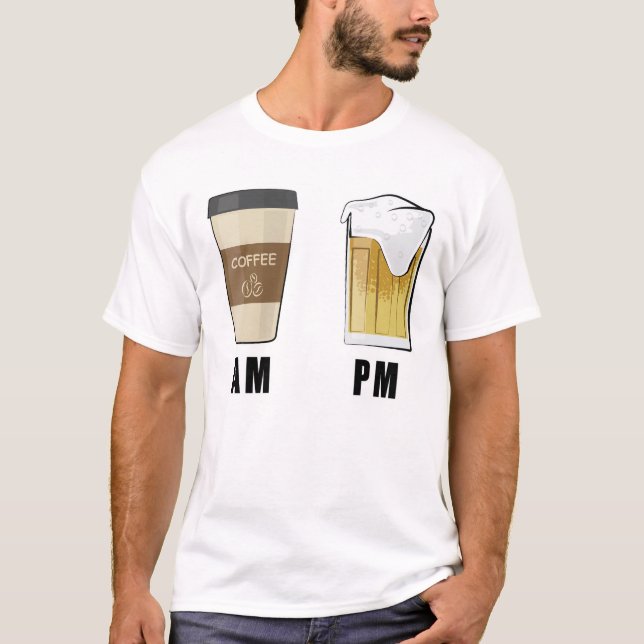T-shirt Bières et café - Création drôle (Devant)