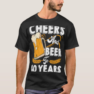 T-shirt Bières Et Cheers vintages À 40 Ans 40ème Anniversa