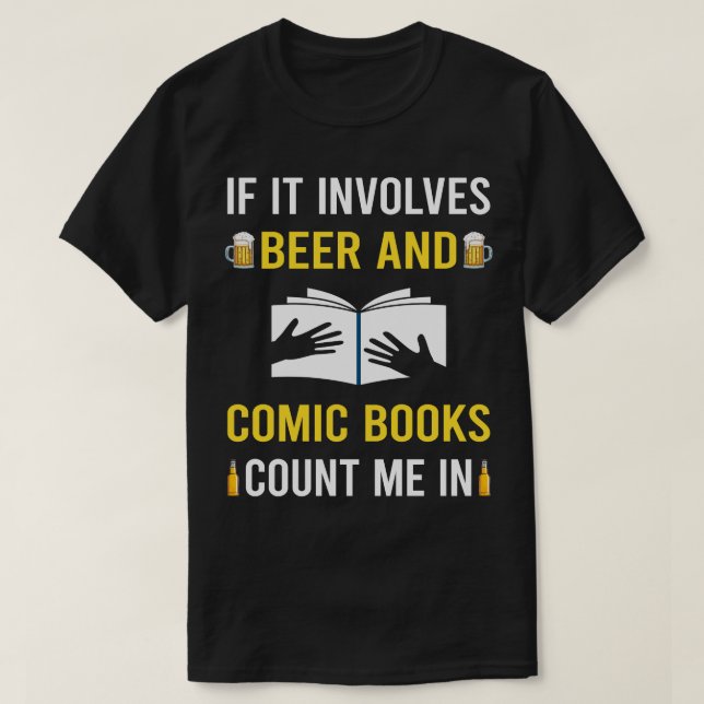 T-shirt Bières Et Livres Comiques (Design devant)
