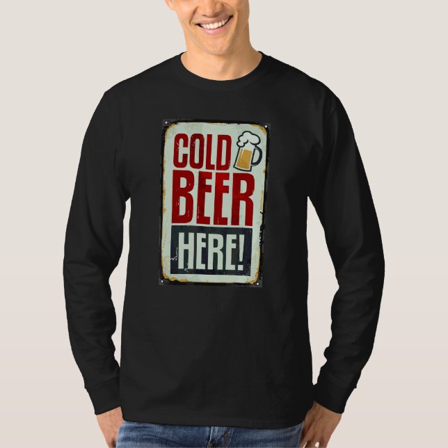 T-shirt Bières froides à boire ici (Devant)