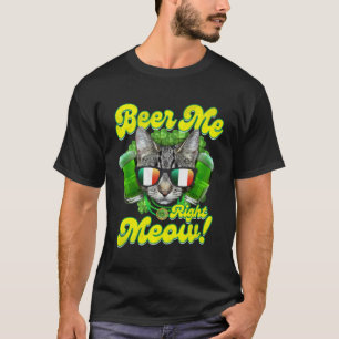 T-shirt Bières Me Right Meow Lunettes de Chat Irlandais Sh
